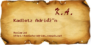 Kadletz Adrián névjegykártya