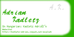 adrian kadletz business card